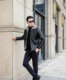 White Mink Velvet Fleece-lined Thick Loose Casual Leather Jacket For Men