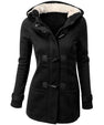 warm winter fur collar jackets women new horn button Long down coat women parka Plus Size female parka hoodies Women
