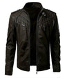 Casual Foreign Trade Leather Jacket Men Wish Hot Sale European And American Fashion Zipper Stand Collar Jacket