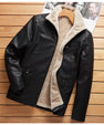 Men Plus Plush Plus Thick Leather Jacket Youth Leisure Large Size