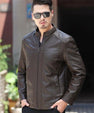 Men's Leather Jackets For Winter Jacket Men And Coats Leather Male Coat For Brand Men's Oblique Zipper Winter Down Biker Jacket