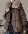 Down Cotton-padded Jacket Women's Short Fur Collar Thickened Coat Winter Clothing