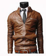 Motorcycle Leather Jacket And Carat Chain For Men