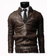Motorcycle Leather Jacket And Carat Chain For Men