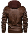 Men's Leather Jackets, Faux Leather Jacket For Men Lapel Zip-Up Slim Fit Coat