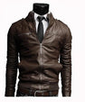Motorcycle Leather Jacket And Carat Chain For Men