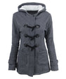 warm winter fur collar jackets women new horn button Long down coat women parka Plus Size female parka hoodies Women