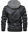 Men's Leather Jackets, Faux Leather Jacket For Men Lapel Zip-Up Slim Fit Coat