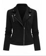 Women's Oblique Zipper Fastener Decoration Slim Casual Jacket