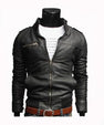 Motorcycle Leather Jacket And Carat Chain For Men