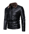 Slim Fit Lapel Business Casual Leather Jacket For Men