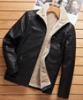 Men Plus Plush Plus Thick Leather Jacket Youth Leisure Large Size