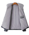 White Mink Velvet Fleece-lined Thick Loose Casual Leather Jacket For Men