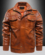Leather Jacket Men's Stand-up Collar Slim Fit Short