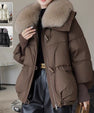 Down Cotton-padded Jacket Women's Short Fur Collar Thickened Coat Winter Clothing
