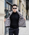White Mink Velvet Fleece-lined Thick Loose Casual Leather Jacket For Men