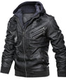 Men's Leather Jackets, Faux Leather Jacket For Men Lapel Zip-Up Slim Fit Coat