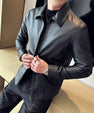 Leather Lapel Light Business Men's Jacket