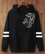 Men’s Black Hoodie with White Lion Print – Bold Streetwear Pullover