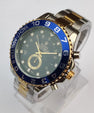 Luxury Gold Wristwatch with Blue Bezel – Premium Analog Design & Elegant Finish