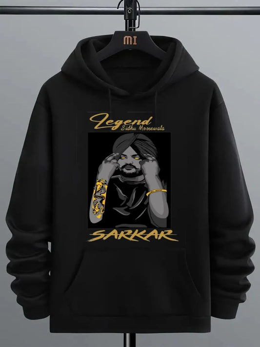 Black “Legend Sarkar” Graphic Hoodie – Premium Soft Fabric & Bold Streetwear Style
