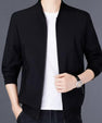 Men’s Classic Black Fleece Jacket – Collared Style (1 Pc)