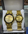 HK Collection Gold Couple Wrist Watches – Elegant Matching Quartz Set