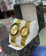 HK Collection Gold Couple Wrist Watches – Elegant Matching Quartz Set