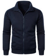 Stand Collar Cardigan Zipper Fleece-lined Thickened Threaded Cuff Casual Sweatshirt