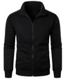 Stand Collar Cardigan Zipper Fleece-lined Thickened Threaded Cuff Casual Sweatshirt
