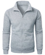 Stand Collar Cardigan Zipper Fleece-lined Thickened Threaded Cuff Casual Sweatshirt