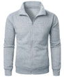 Stand Collar Cardigan Zipper Fleece-lined Thickened Threaded Cuff Casual Sweatshirt