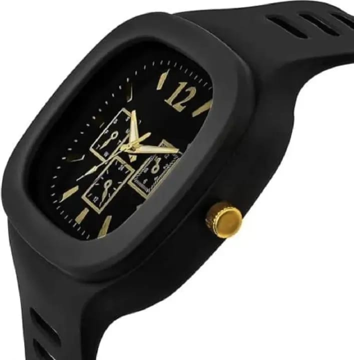 Analogue Fashionable Watch for Men   Product Details:  Material: Silicon  Display Type: Analogue  Color: Black ,white , blue  Number of Pieces: 1 Pc  Package Includes: 1 x Watch&nbsp;