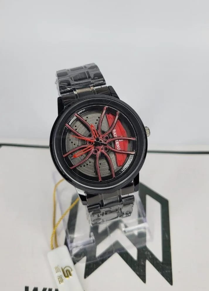 Stainless Steel Spinning Wheel Watch for Men