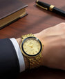 HK Collection Gold Couple Wrist Watches – Elegant Matching Quartz Set