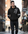 Men’s Black Hoodie with White Lion Print – Bold Streetwear Pullover