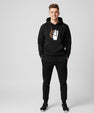 Men’s Black Graphic Hoodie & Jogger Set – Streetwear Tracksuit with Cup Print