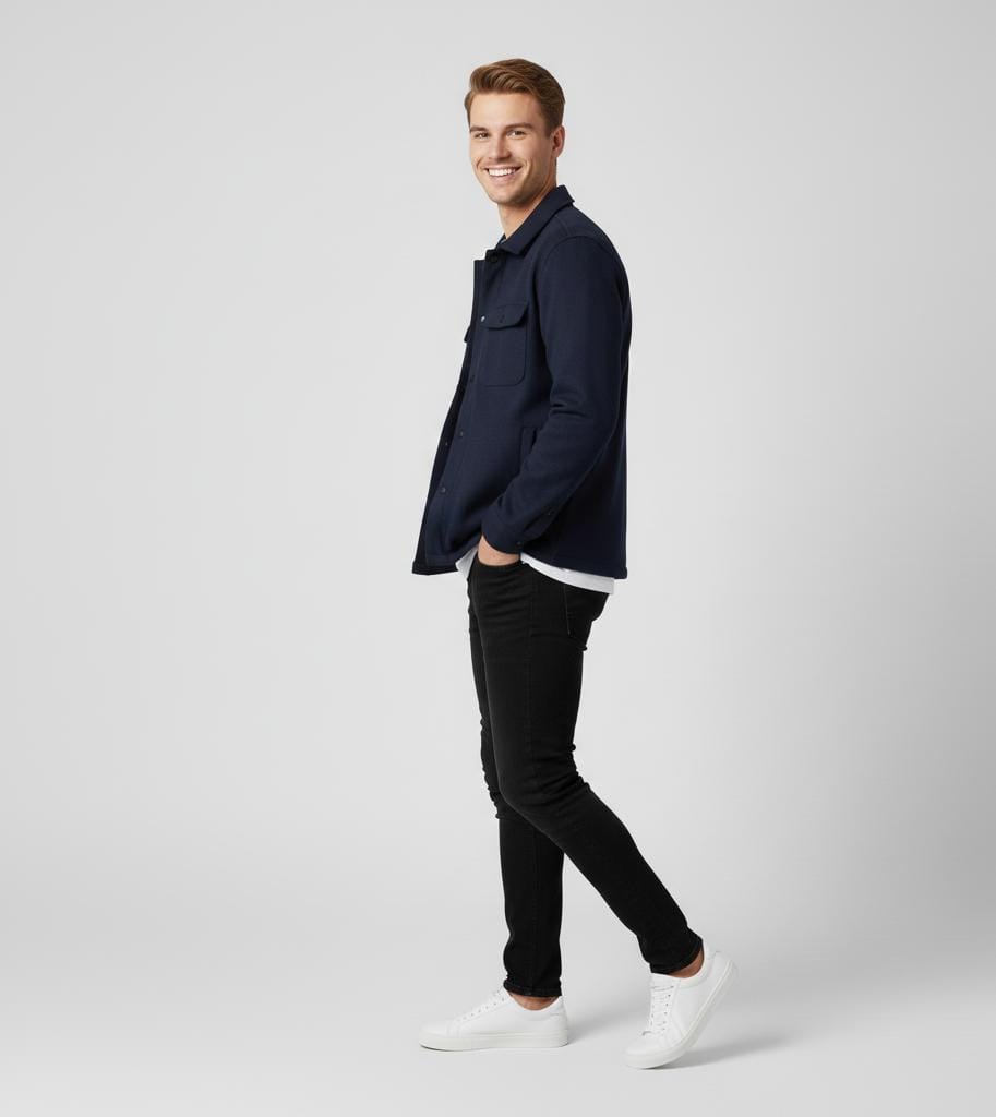 Men’s Plain Fleece Jacket – Soft Warm Collared Winter Wear