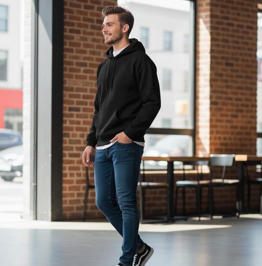 Premium Black Pullover Hoodie