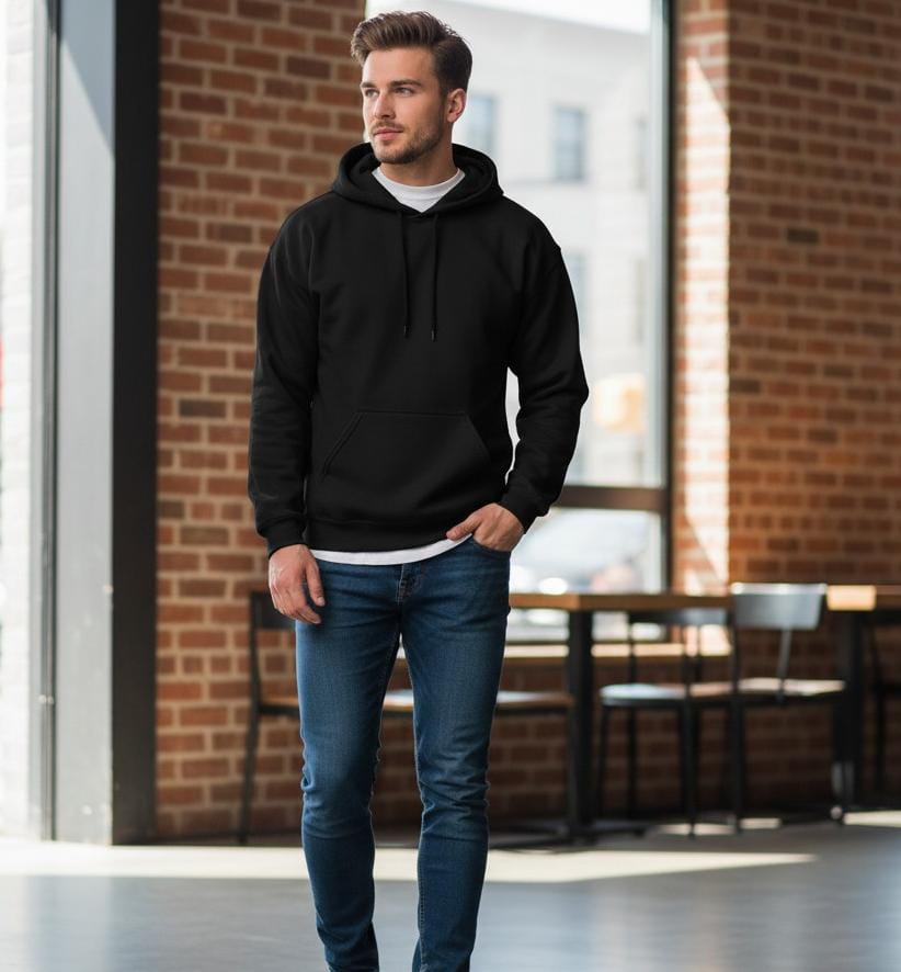 Premium Black Pullover Hoodie