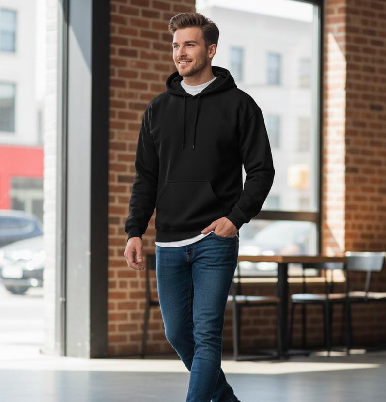 Premium Black Pullover Hoodie