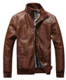 Fashion Brand Casual PU Leather Jacket Youth All-match Leather Jacket Men