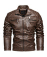 Personalized Trendy Pocket Pu Leather Coat Trendy Men Leather Jacket