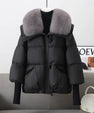 Down Cotton-padded Jacket Women's Short Fur Collar Thickened Coat Winter Clothing