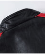 Motorcycle Stitching Leather Jacket Men Stand Collar Retro