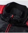 Motorcycle Stitching Leather Jacket Men Stand Collar Retro