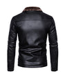 Slim Fit Lapel Business Casual Leather Jacket For Men